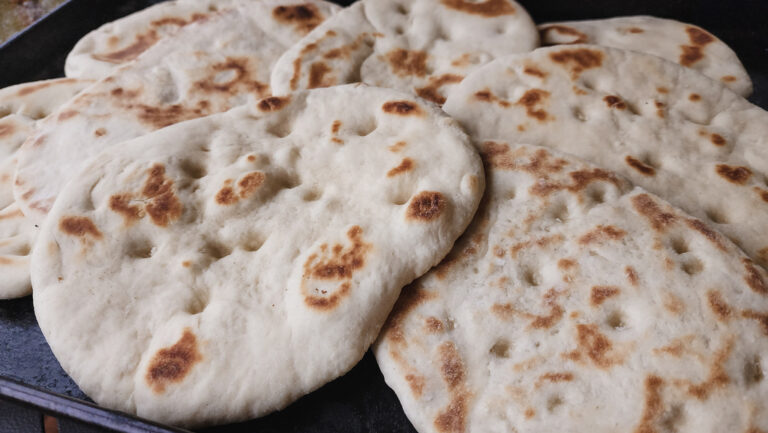 Naan bread fresh out of the oven