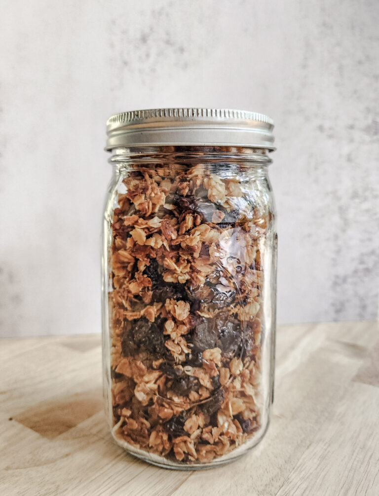 Granola in a mason jar