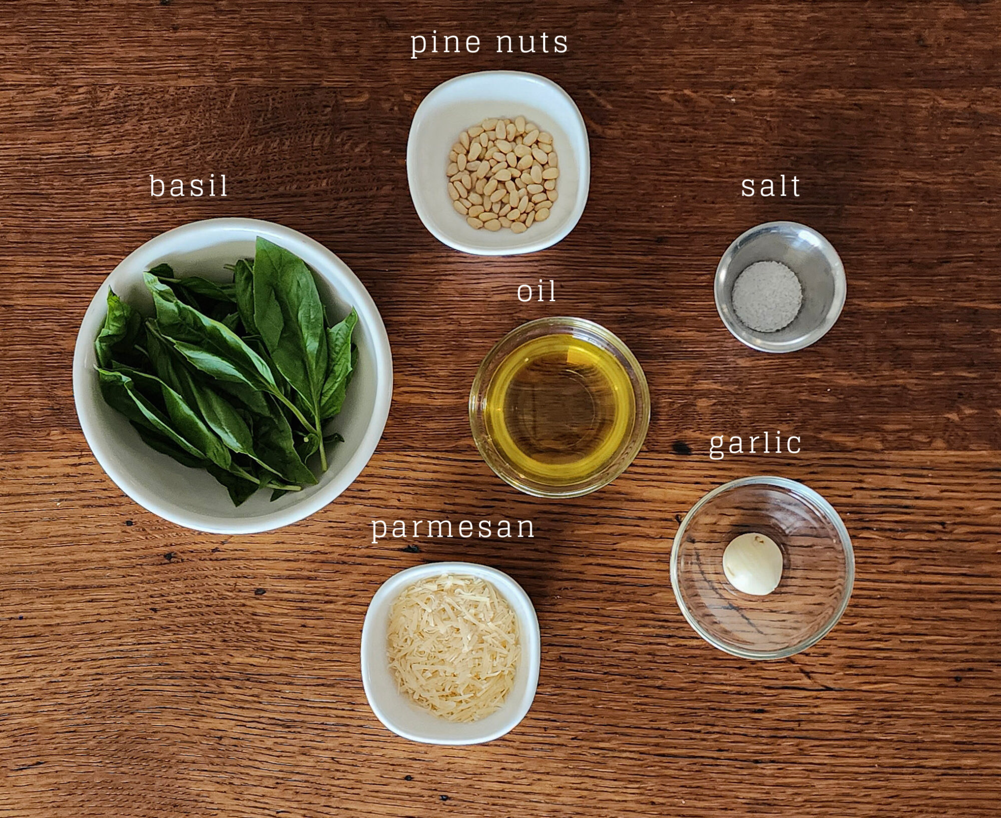 Fresh Homemade Pesto Ingredients