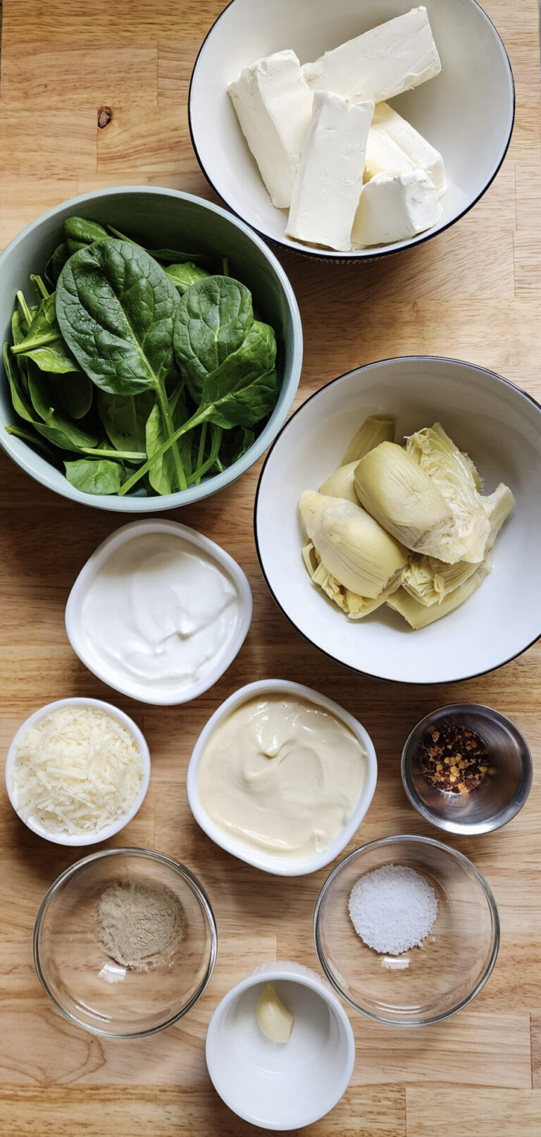 Spinach artichoke dip ingredients