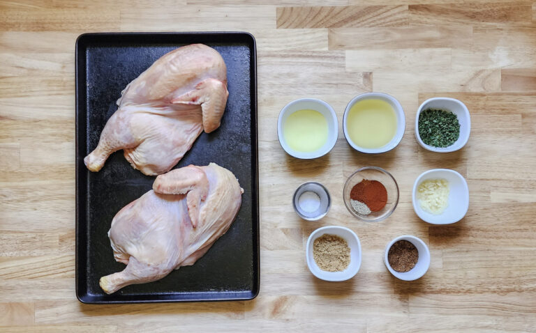 Ingredients for whole roasted chicken