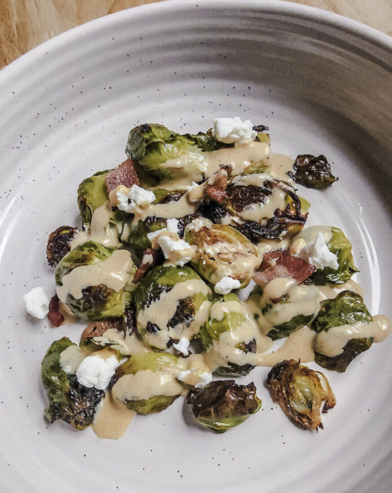 Bacon and goat cheese Brussels sprouts