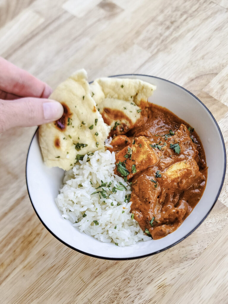 Garlic Butter Naan with Fresh Made Paneer Tikka Masala