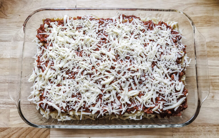 Lasagna ready to bake