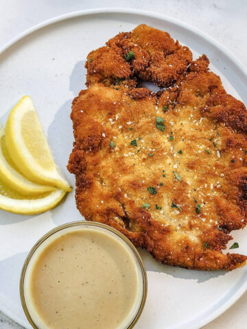 Chicken Schnitzel & Lemon Cream Gravy