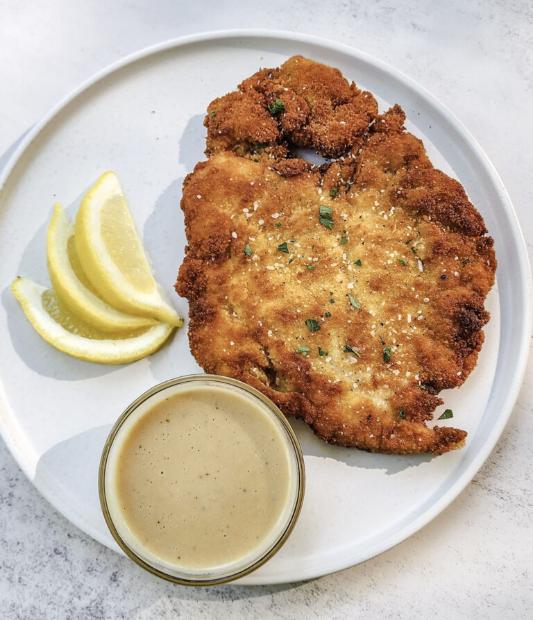 Chicken Schnitzel & Lemon Cream Gravy