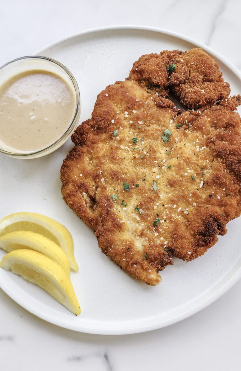 Chicken Schnitzel With Lemon Cream Gravy