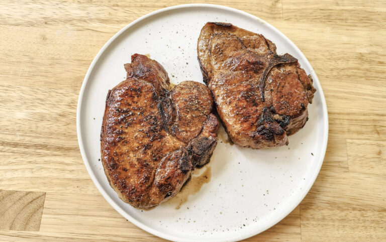 Pork Chops after being seared