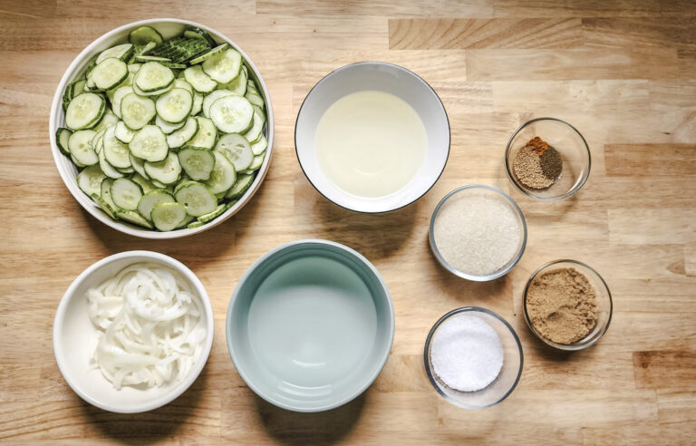 Homemade Bread and Butter Pickle Ingredients