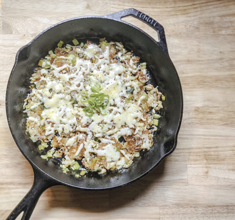 Cheese and Leek Hash Browns