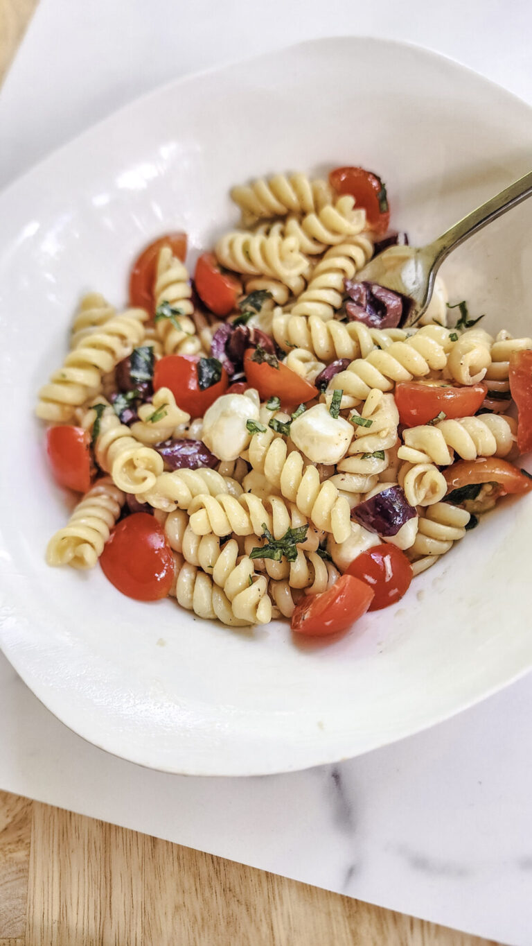 Caprese Pasta Salad with Olives