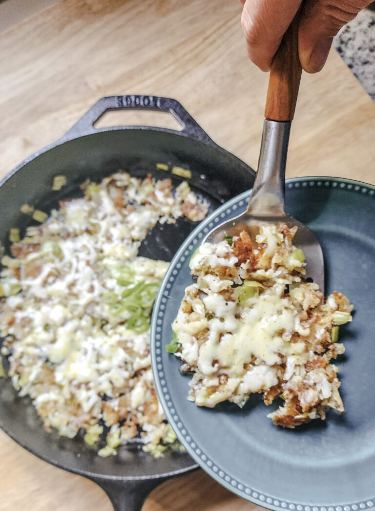 Cheese and Leek Hash Browns