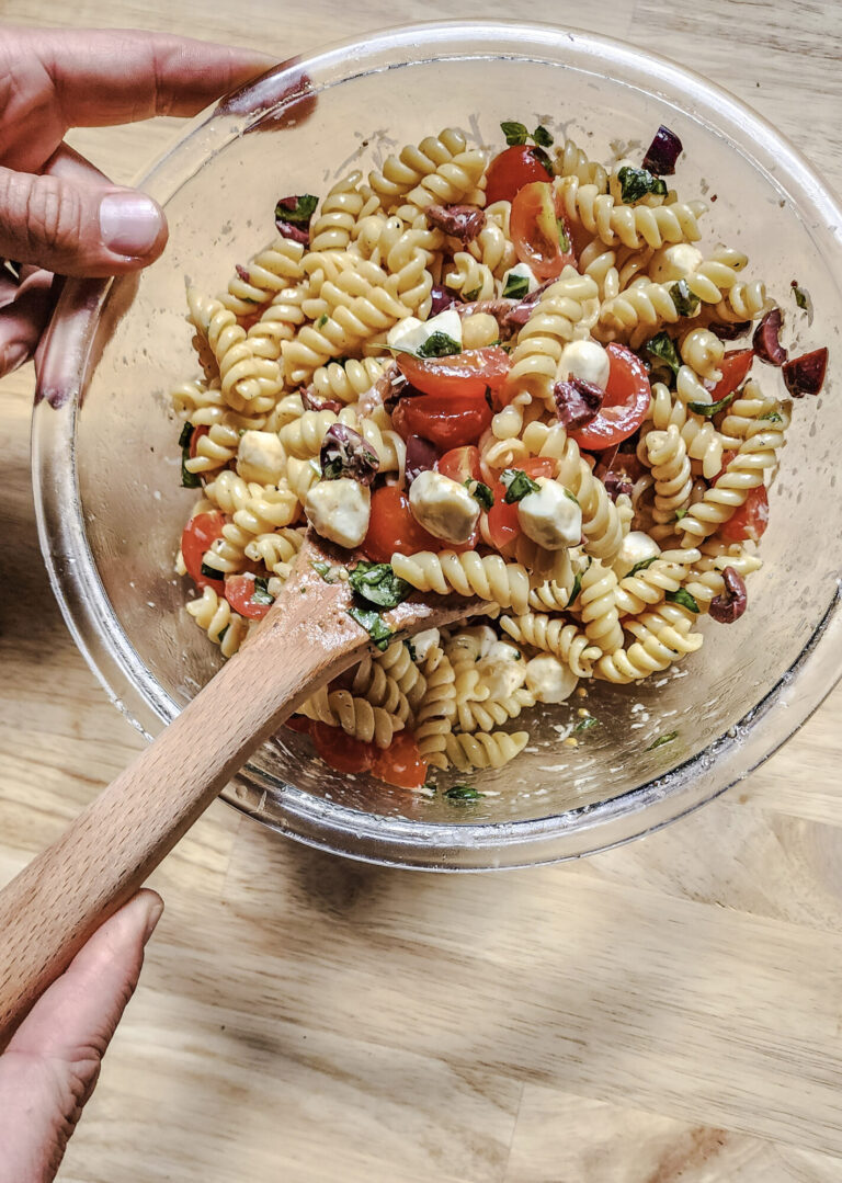 Caprese Pasta Salad with Olives