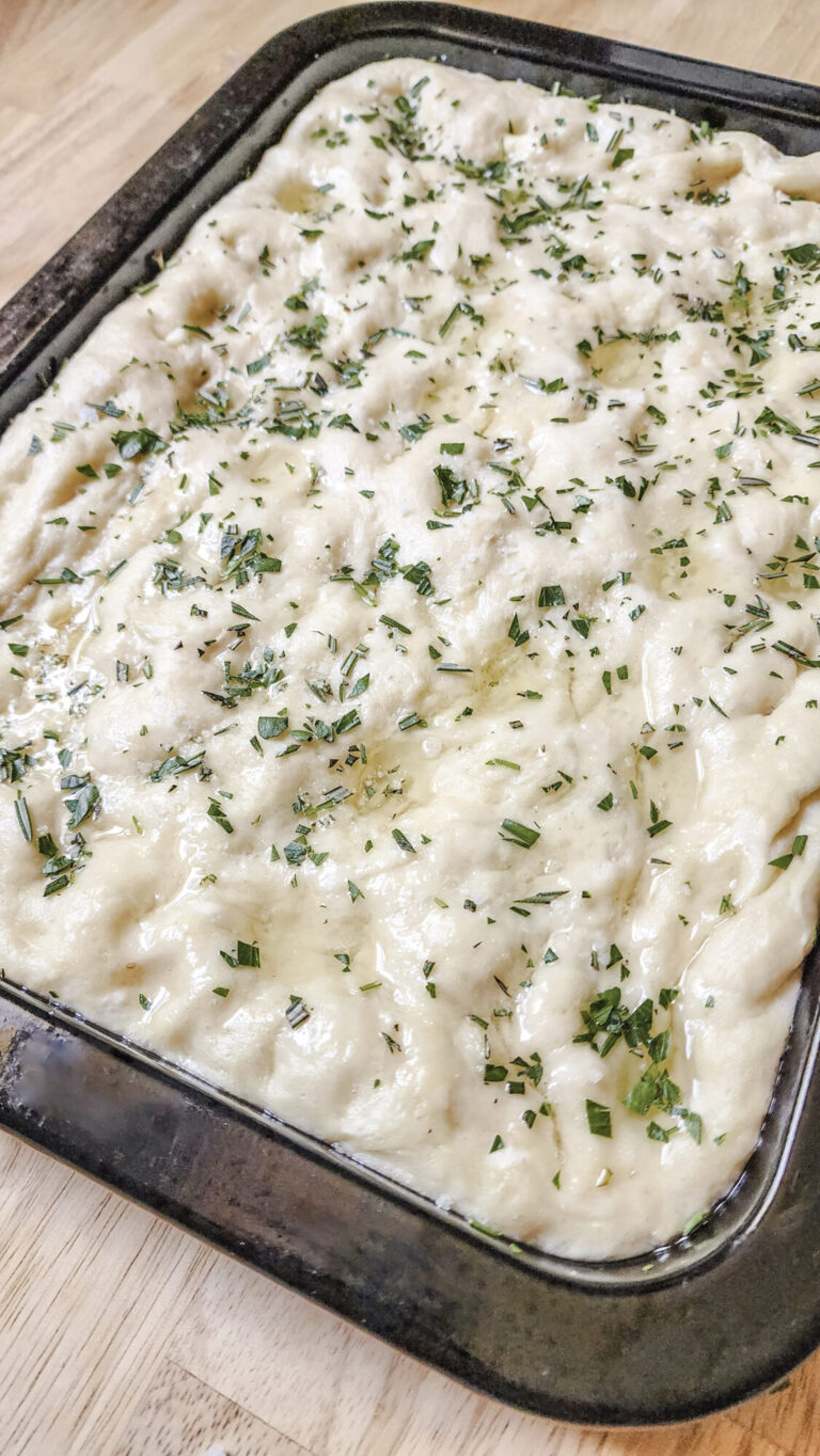 Herbed Focaccia ready to bake