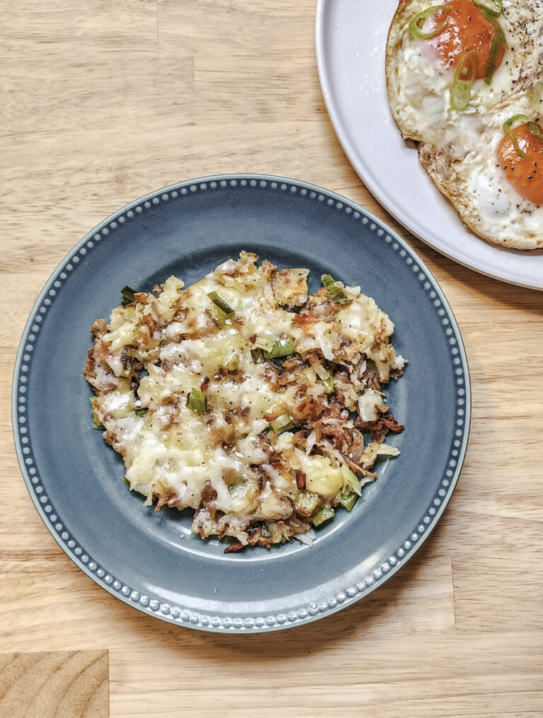 Cheese and Leek Hash Browns