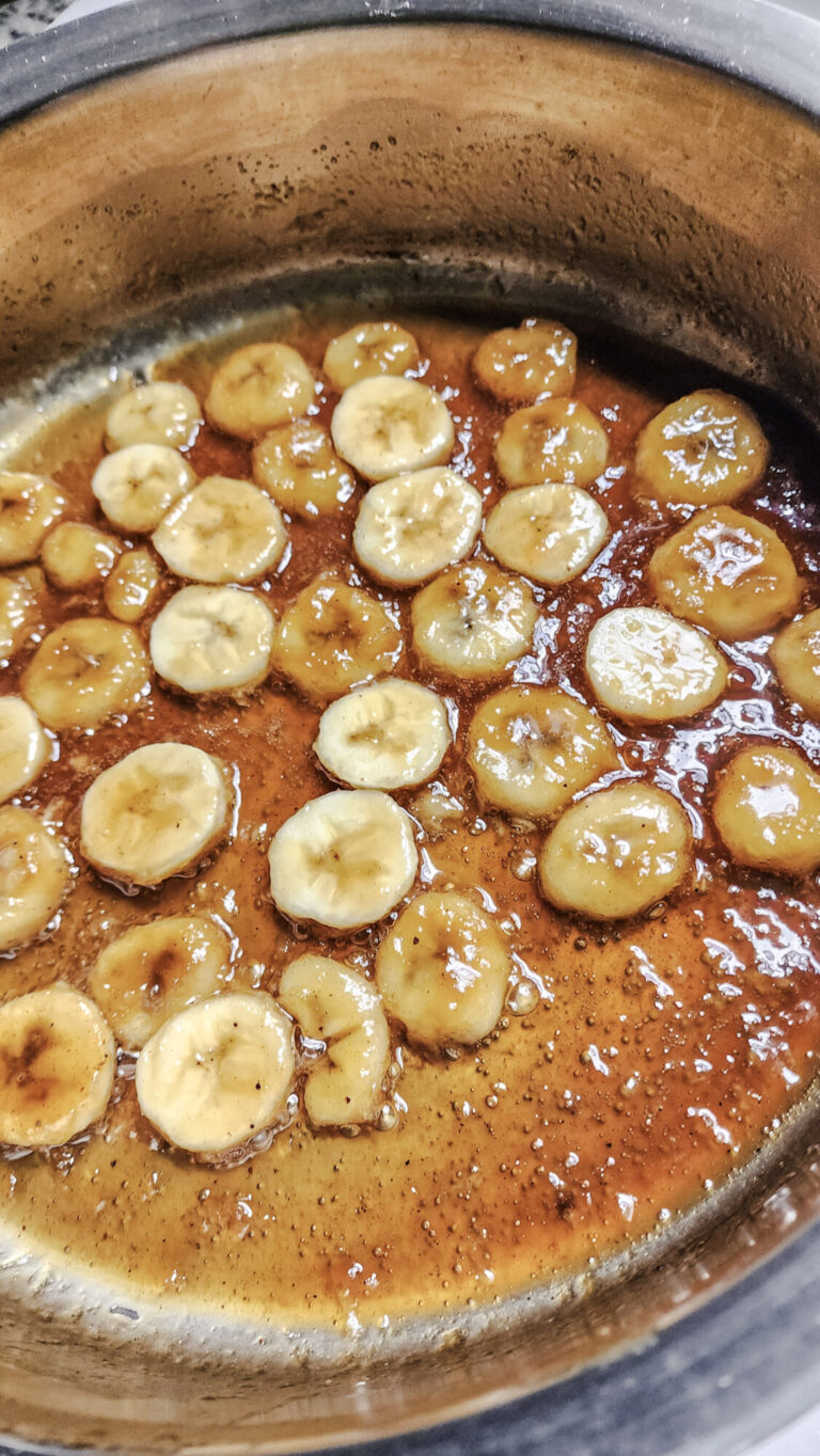 Cooking the Bananas Foster Sauce
Cooking the Banana Caramel Cream Sauce