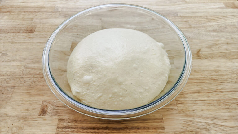 White bread dough after first proof