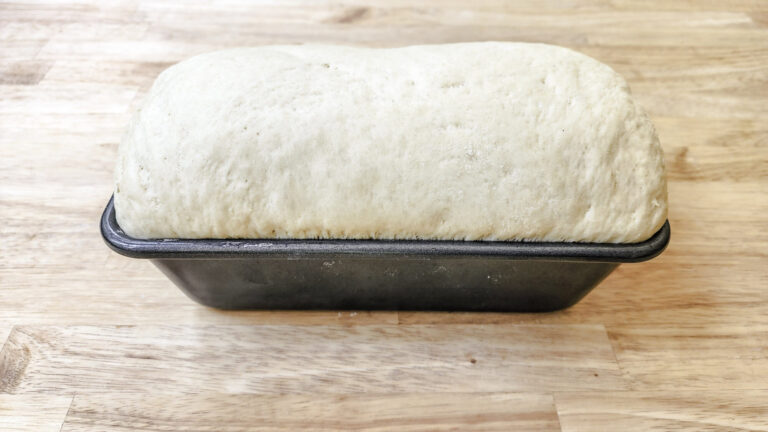 White Bread Dough after second proof.