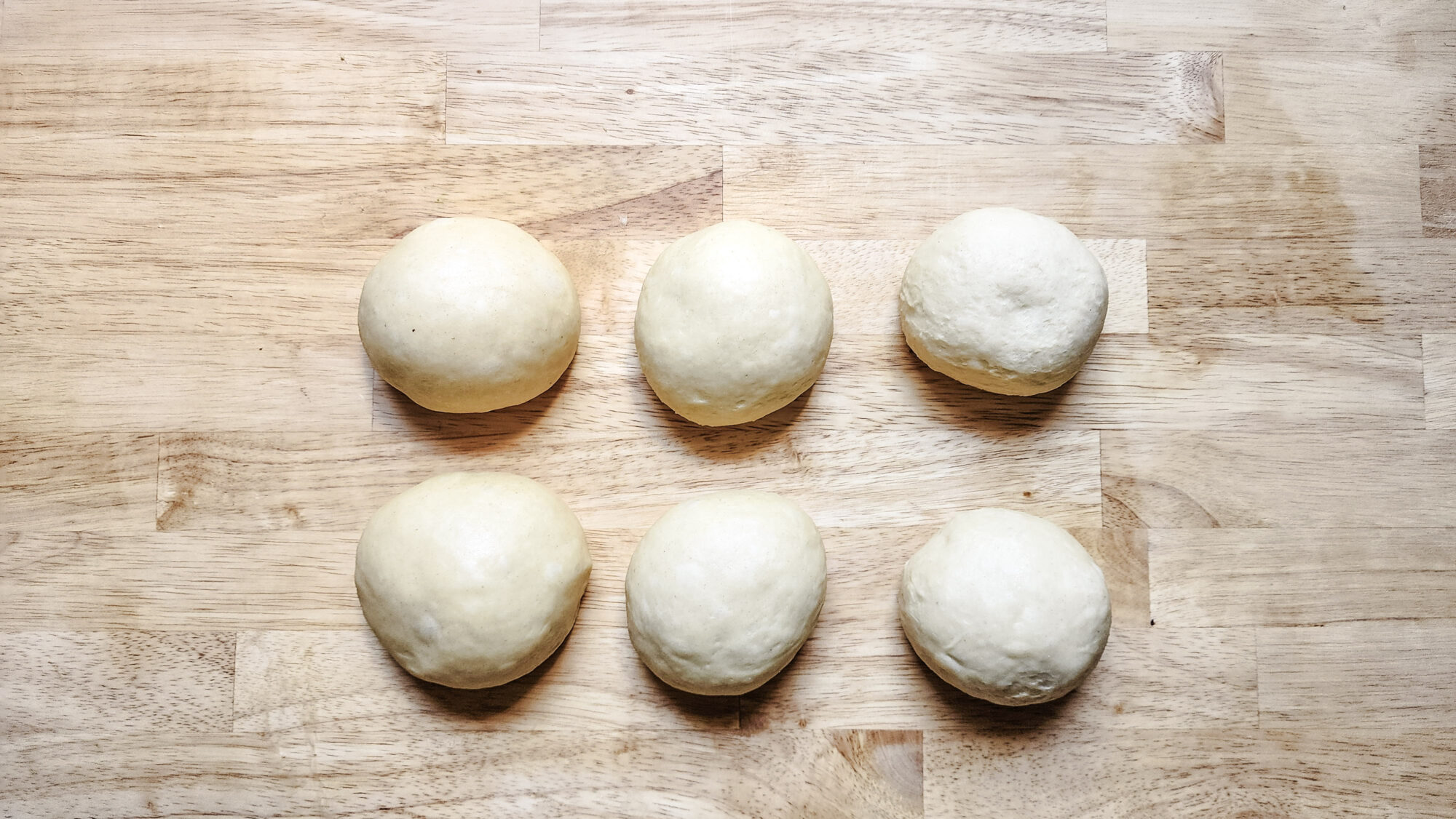 Mini dough balls portioned for sub rolls