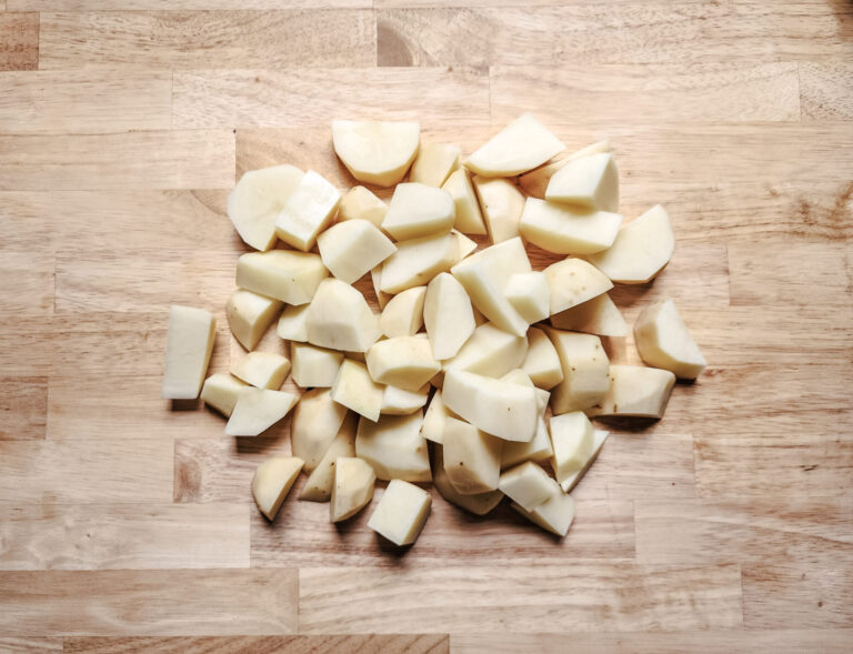 Potato cubes for Thyme-Infused Mashed Potatoes