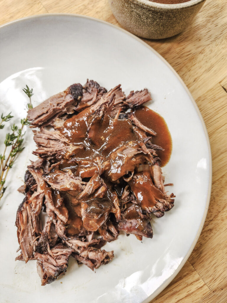 Red Wine Braised Pot Roast with Gravy