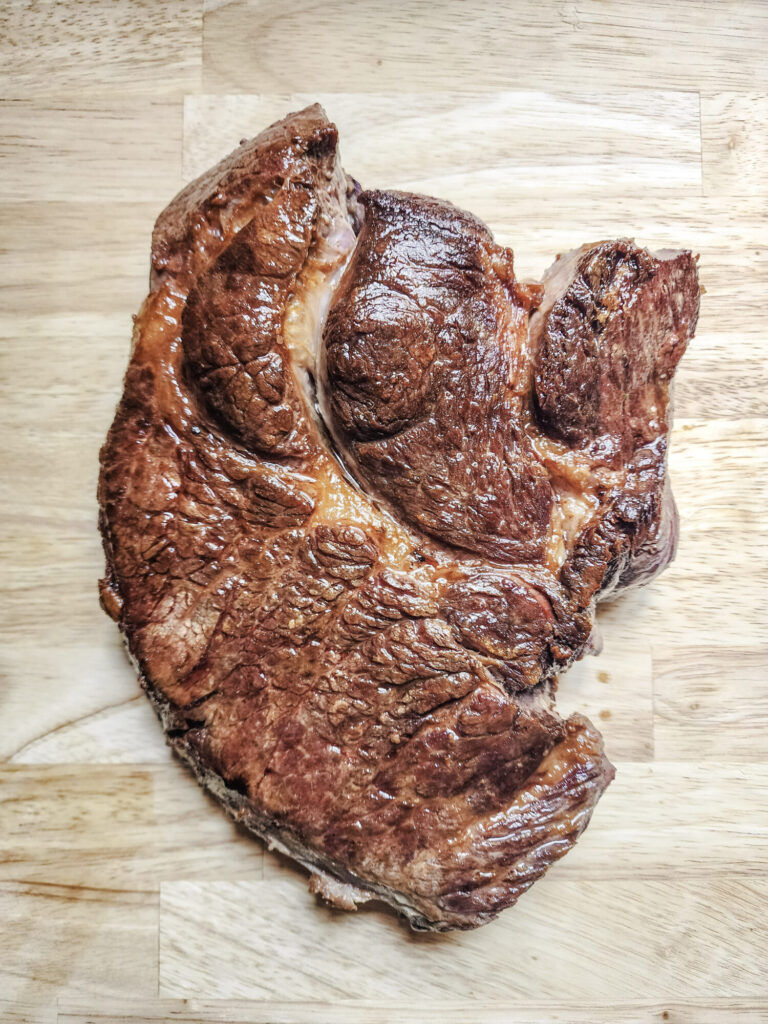 Seared Chuck Roast for Red Wine Braised Pot Roast