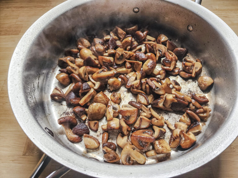 Properly seared mushrooms