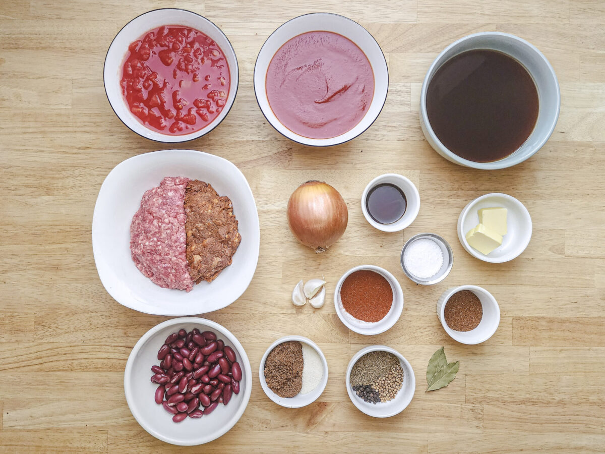 Classic Beef and Chorizo Chili Ingredients