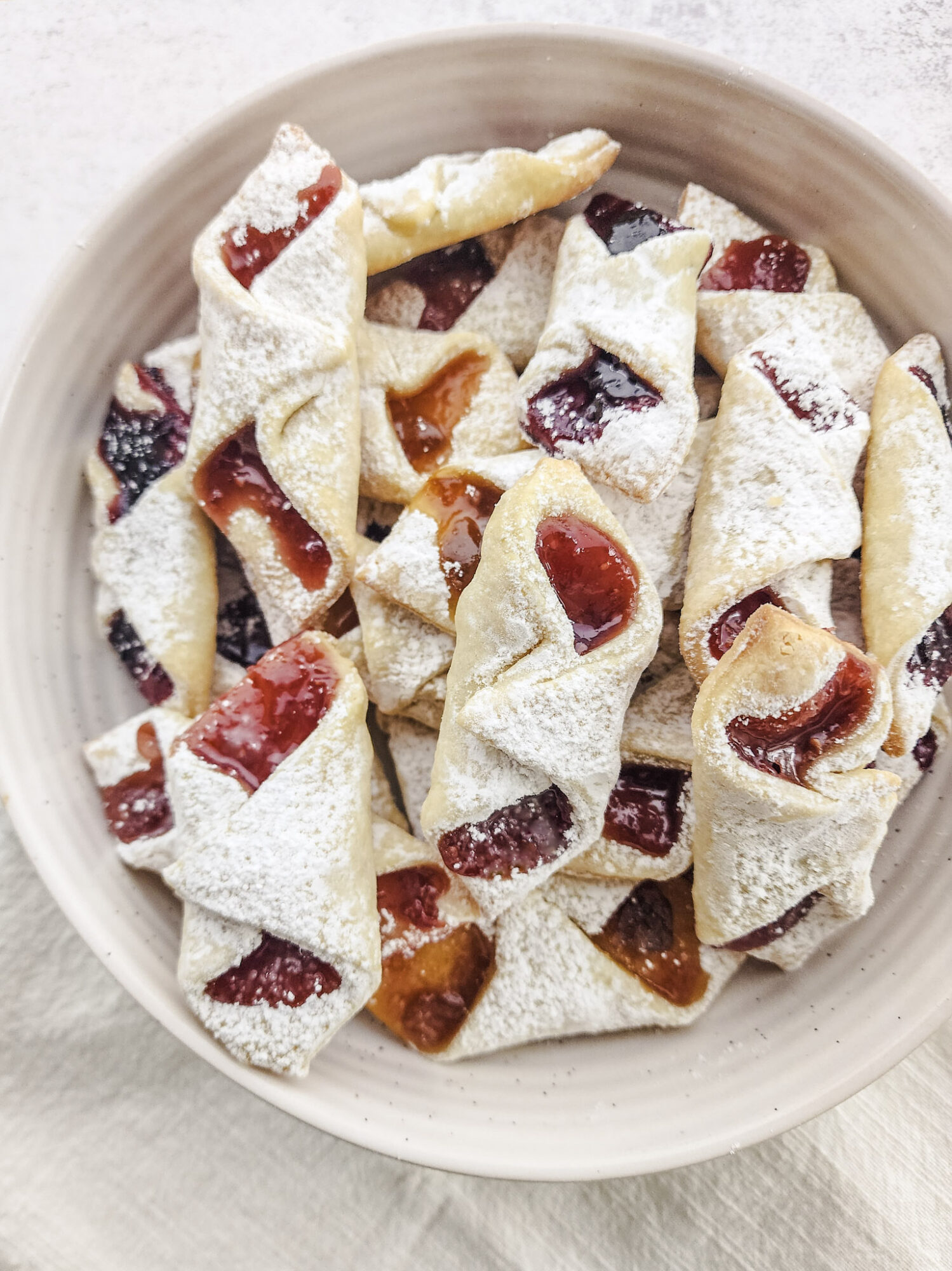 A plate of Kolaczki Cookies