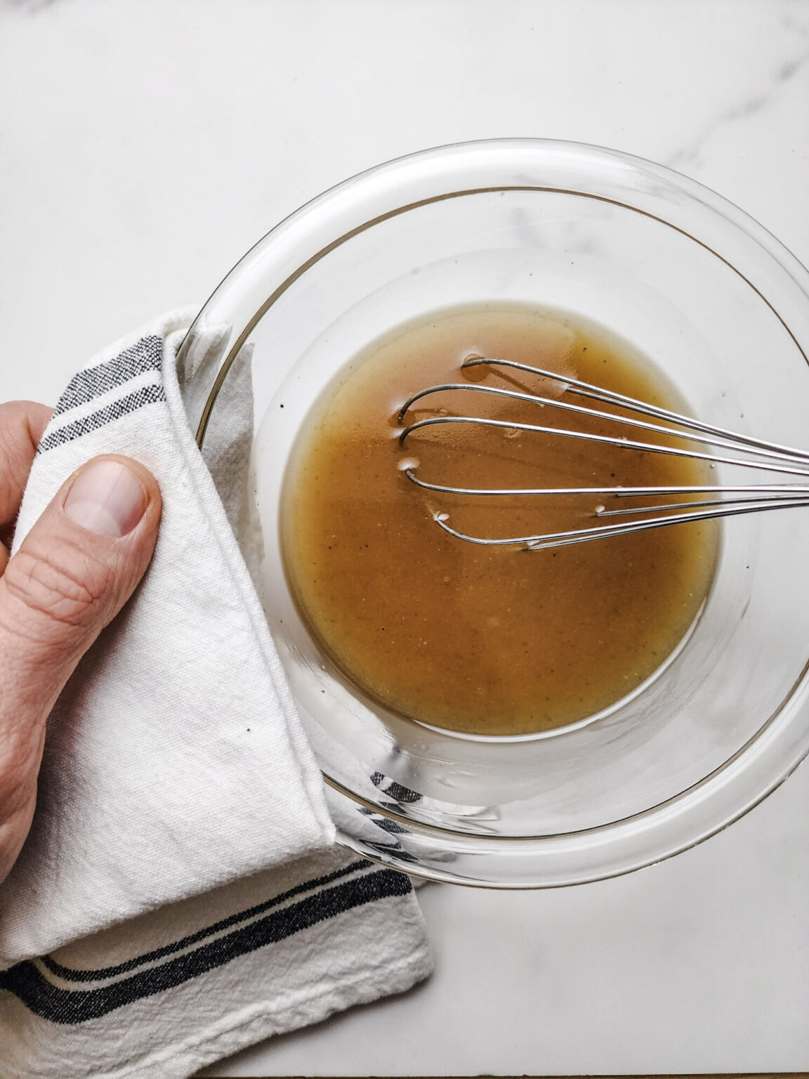 Freshly made Hot Bacon Salad Dressing