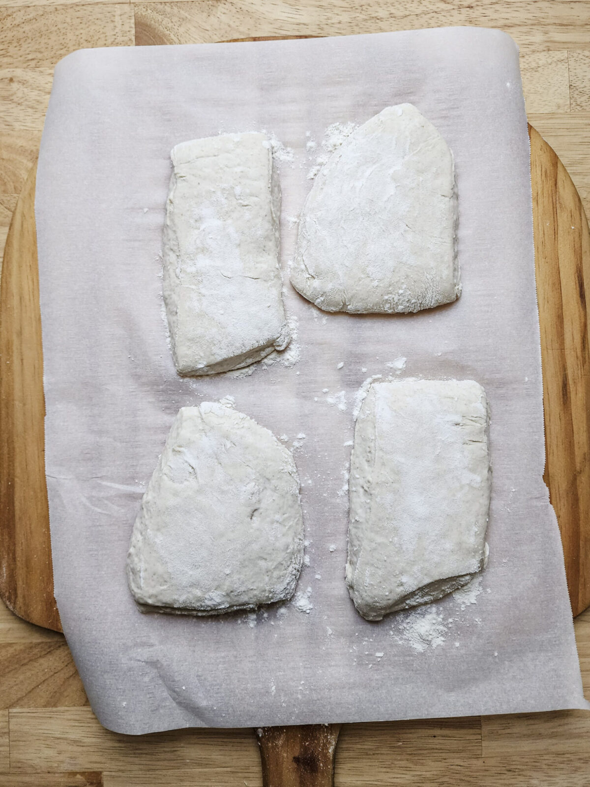 Ciabatta rolls after 2nd proof