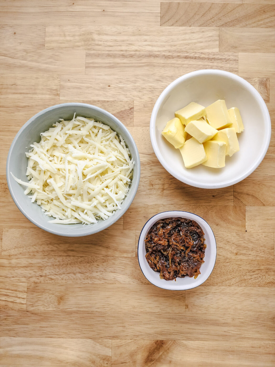 Caramelized Onion and Gruyere Compound Butter Ingredients