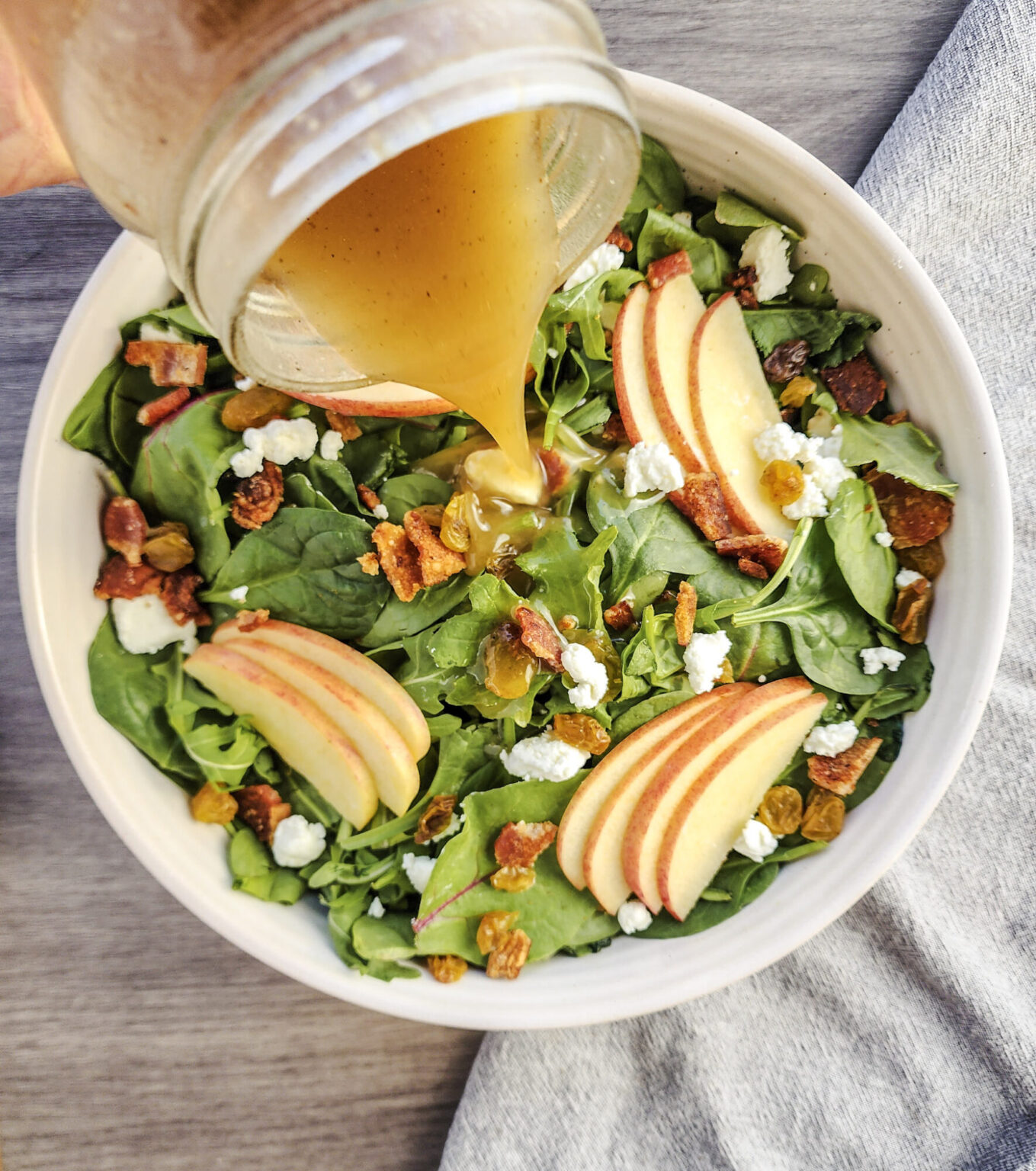 Savory-Sweet Salad with Hot Bacon Dressing