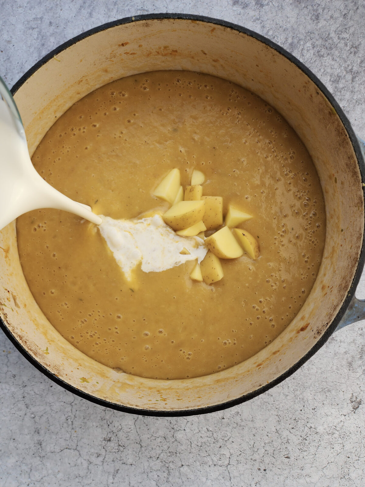 Cooking Creamy Potato and Leek Soup