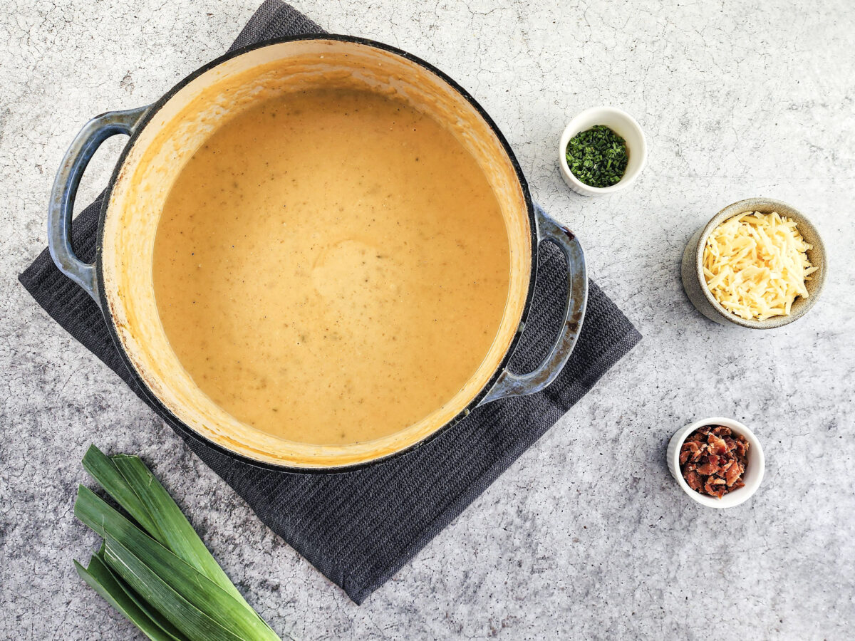 Cooking Creamy Potato and Leek Soup