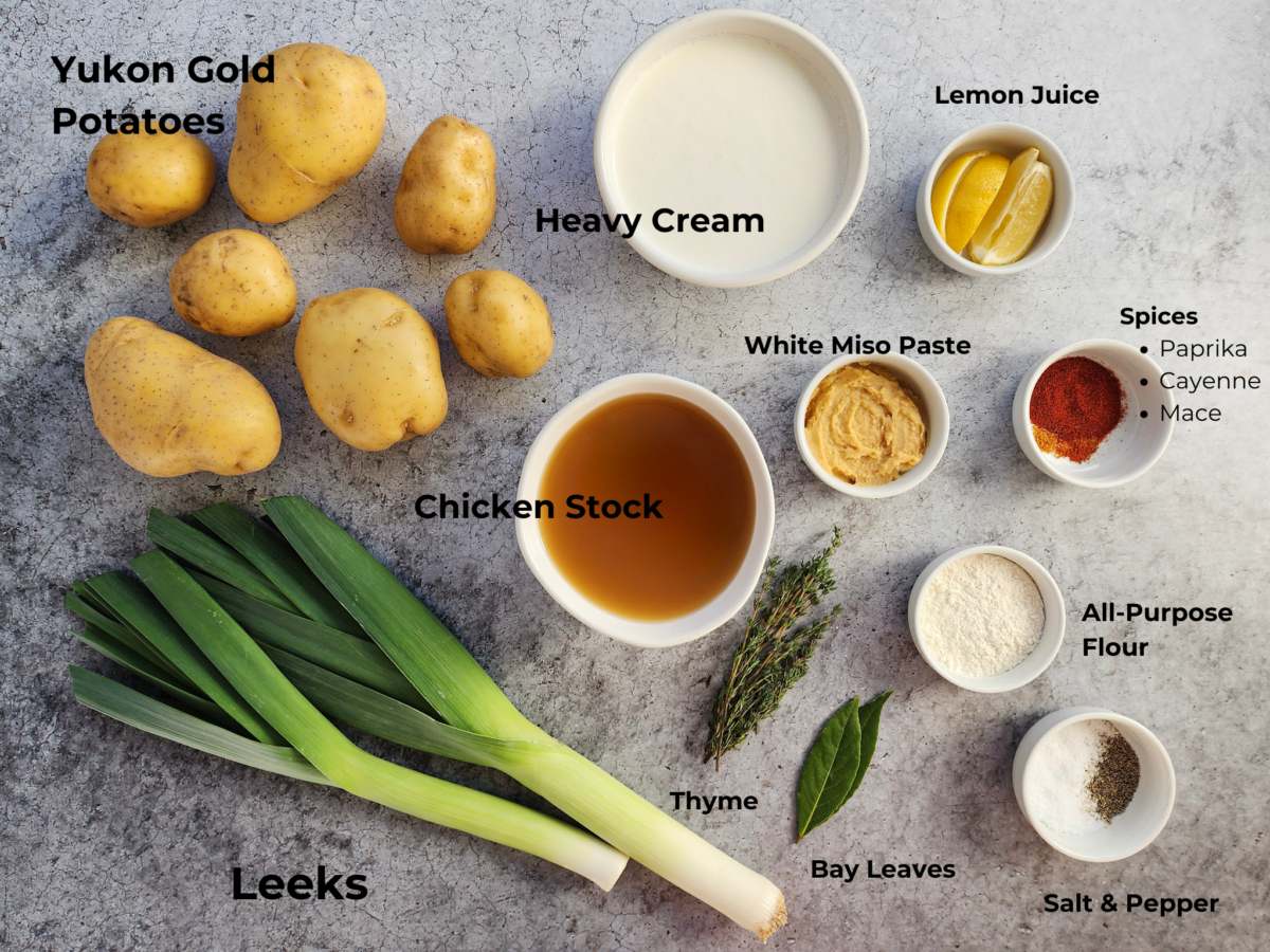 Creamy Potato and Leek Soup Ingredients