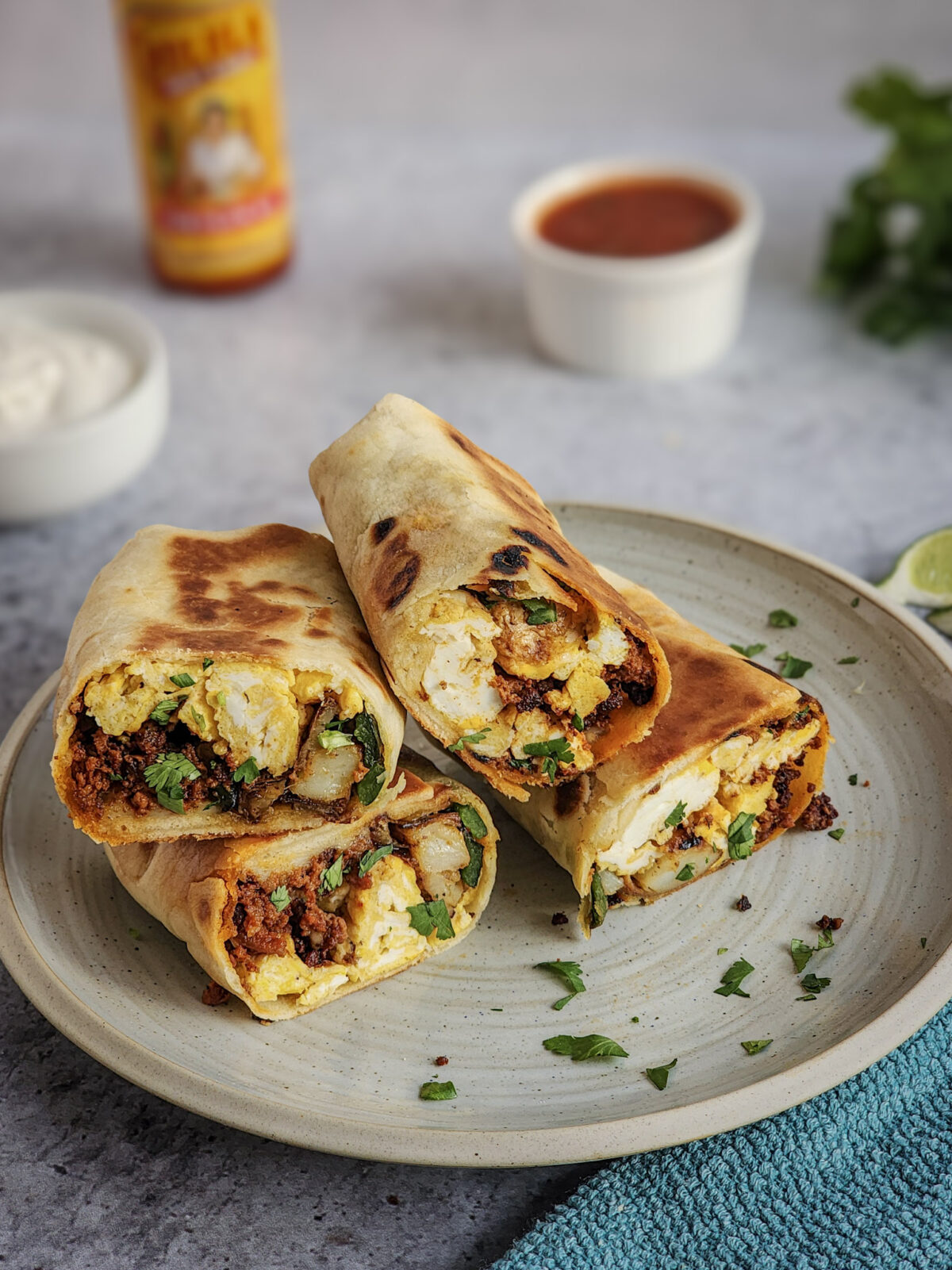 Easy chorizo breakfast burrito