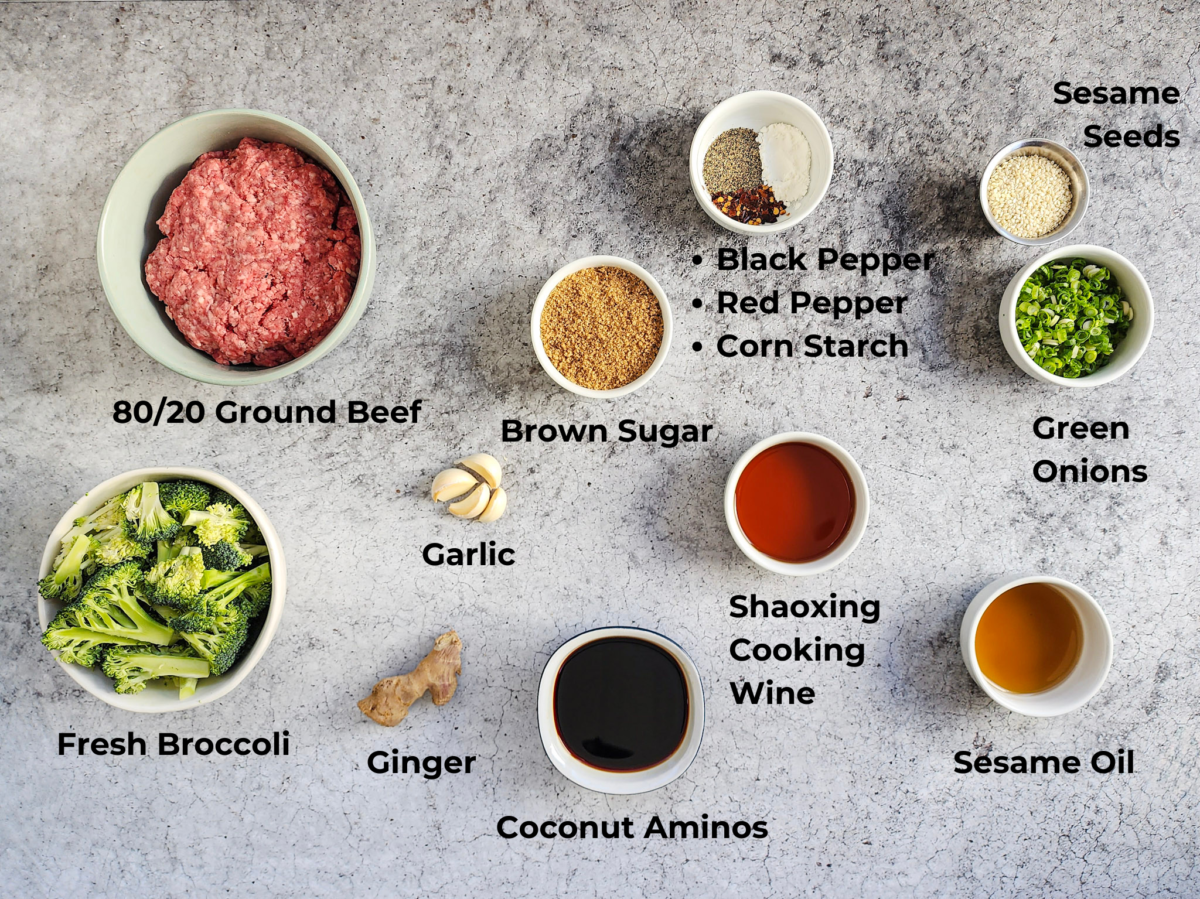 Korean Beef and Broccoli Bowl Ingredients