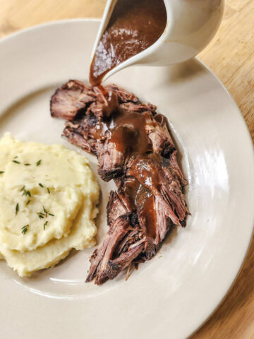 Red Wine Braised Pot Roast with Gravy