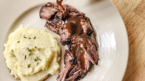 Red Wine Braised Pot Roast with Gravy