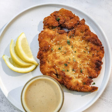 Chicken Schnitzel with Lemon Cream Gravy