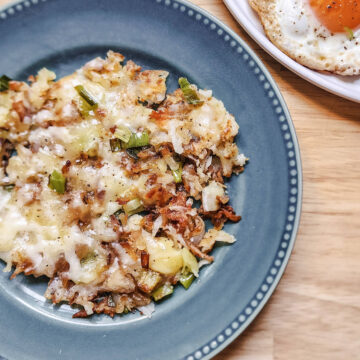 Cheese and Leek Hash Browns