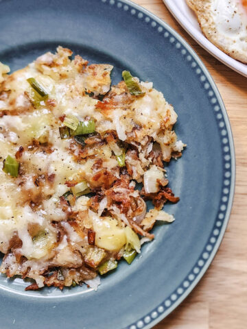 Cheese and Leek Hash Browns