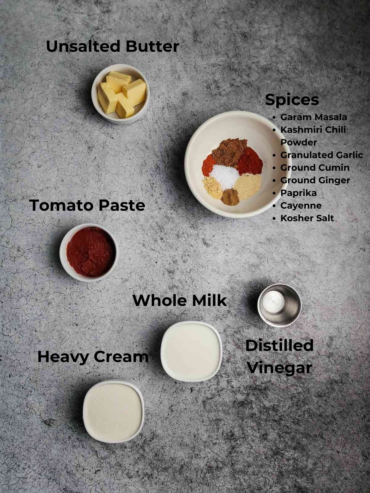 Butter Chicken Hot Wing Ingredients