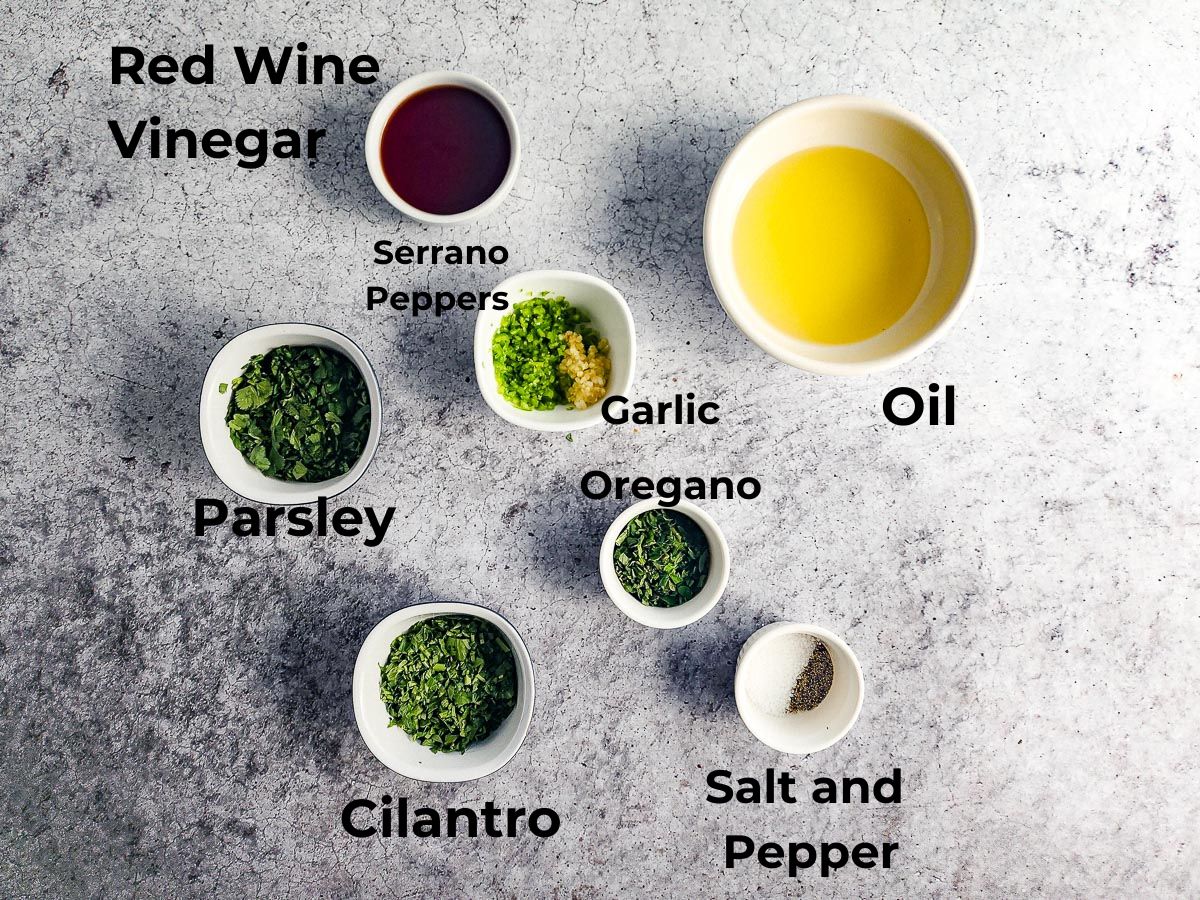 Chimichurri Sauce - Ingredients