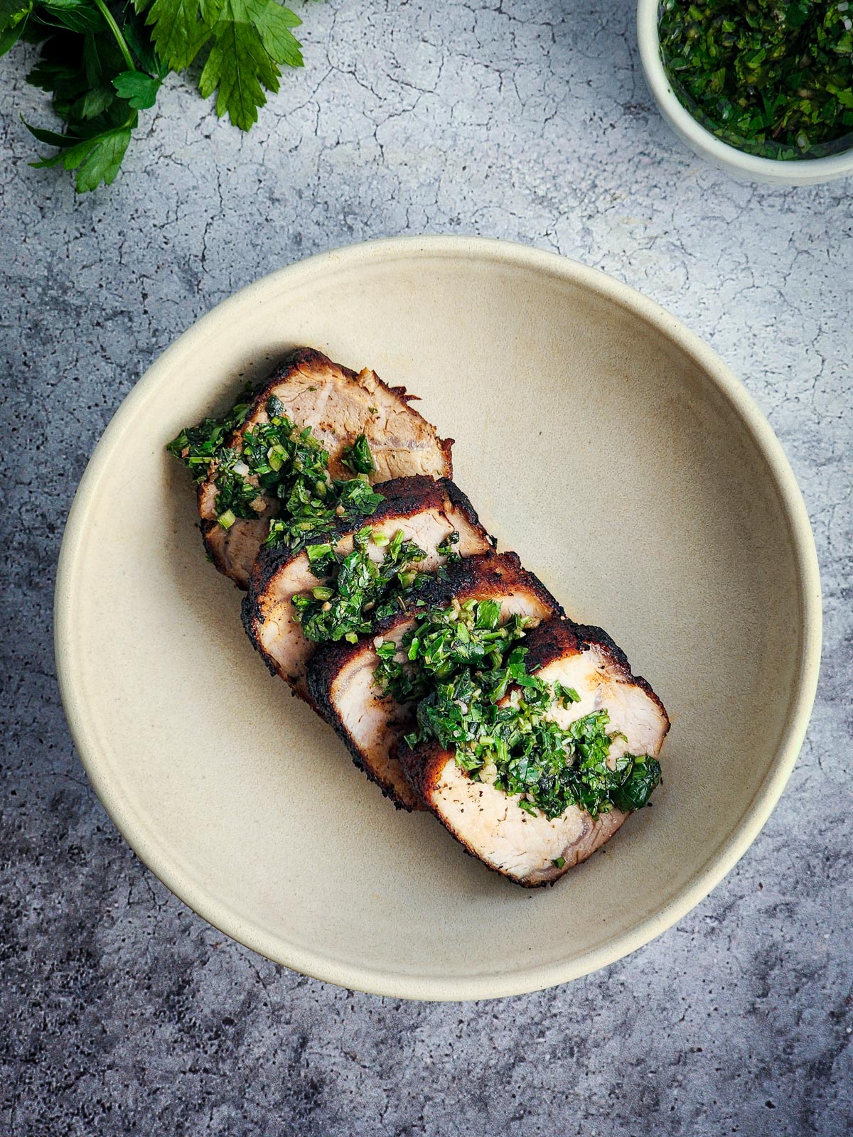 Coffee Rubbed Pork Tenderloin with Chimichurri Sauce-11