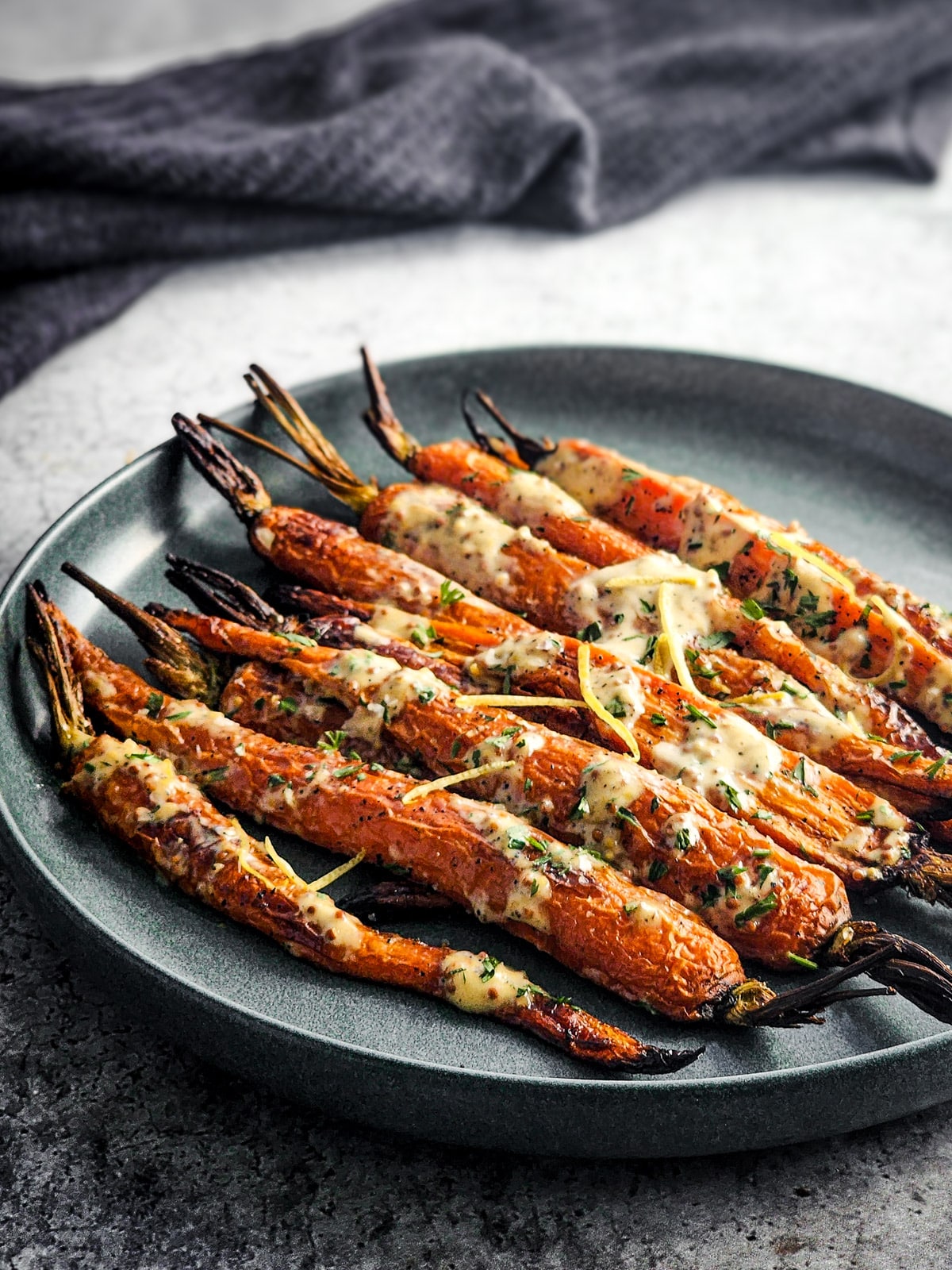 Roasted Carrots with Mustard Sauce