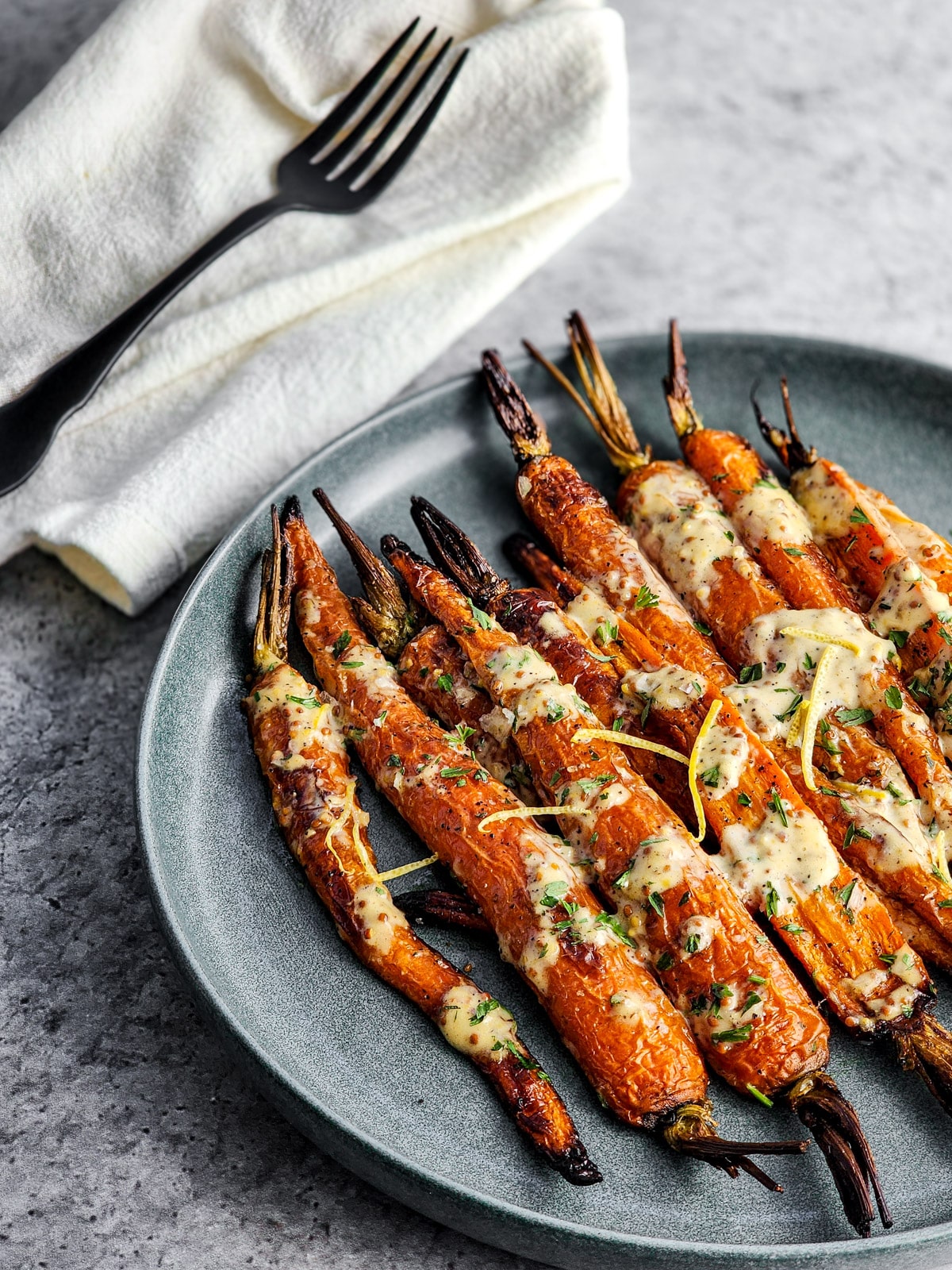 Roasted Carrots with Mustard Sauce