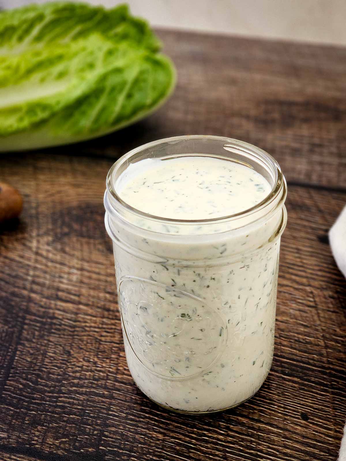 Jar of buttermilk ranch dressing