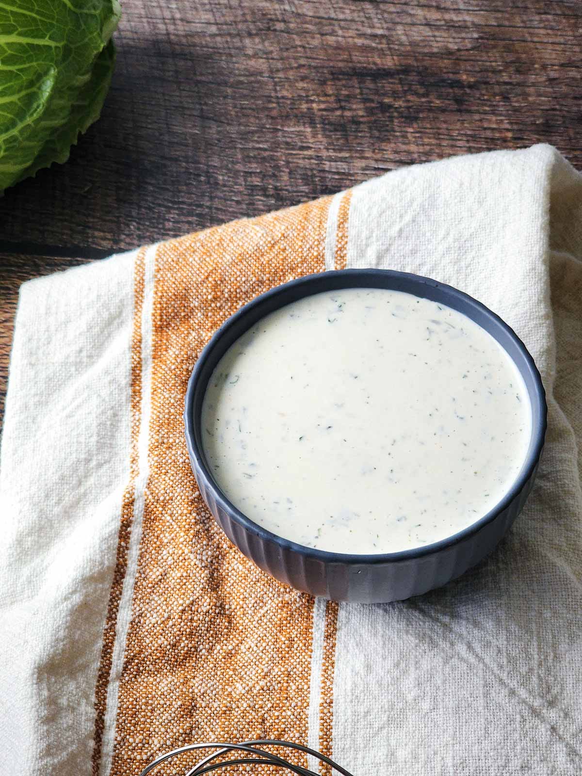 Bowl of buttermilk ranch dressing.